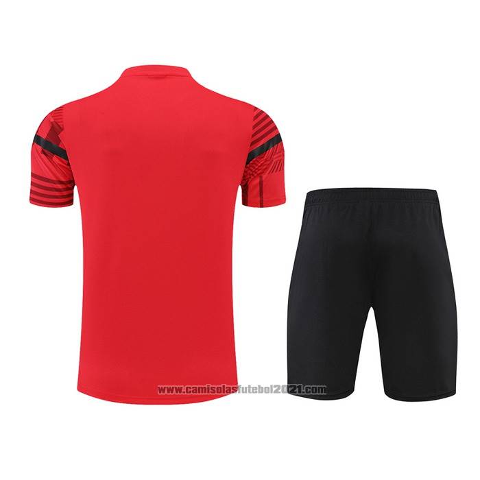 Fato de Treino AC Milao Manga Curta 2022-2023 Vermelho - Calcas Curta